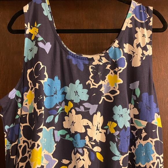 Jessica London Women's Plus Size Stretch Cotton Tank Maxi Dress Size 22/24 Blue - Picture 5 of 8